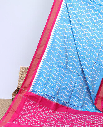 Blue+argyle+design+ikkat+saree%2C+contrast+vidarbha+border+%26+pallu+of+unique+designs