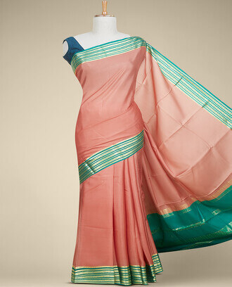 Caramel+brown+plain+design+mysore+silk+saree%2C+contrast+traditional+design+zari+border+%26+pallu+of+zari+stripes