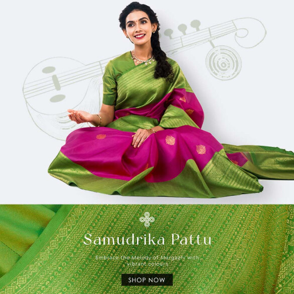 Olive Green Kanchipuram Silk Saree With Gold Simple Border