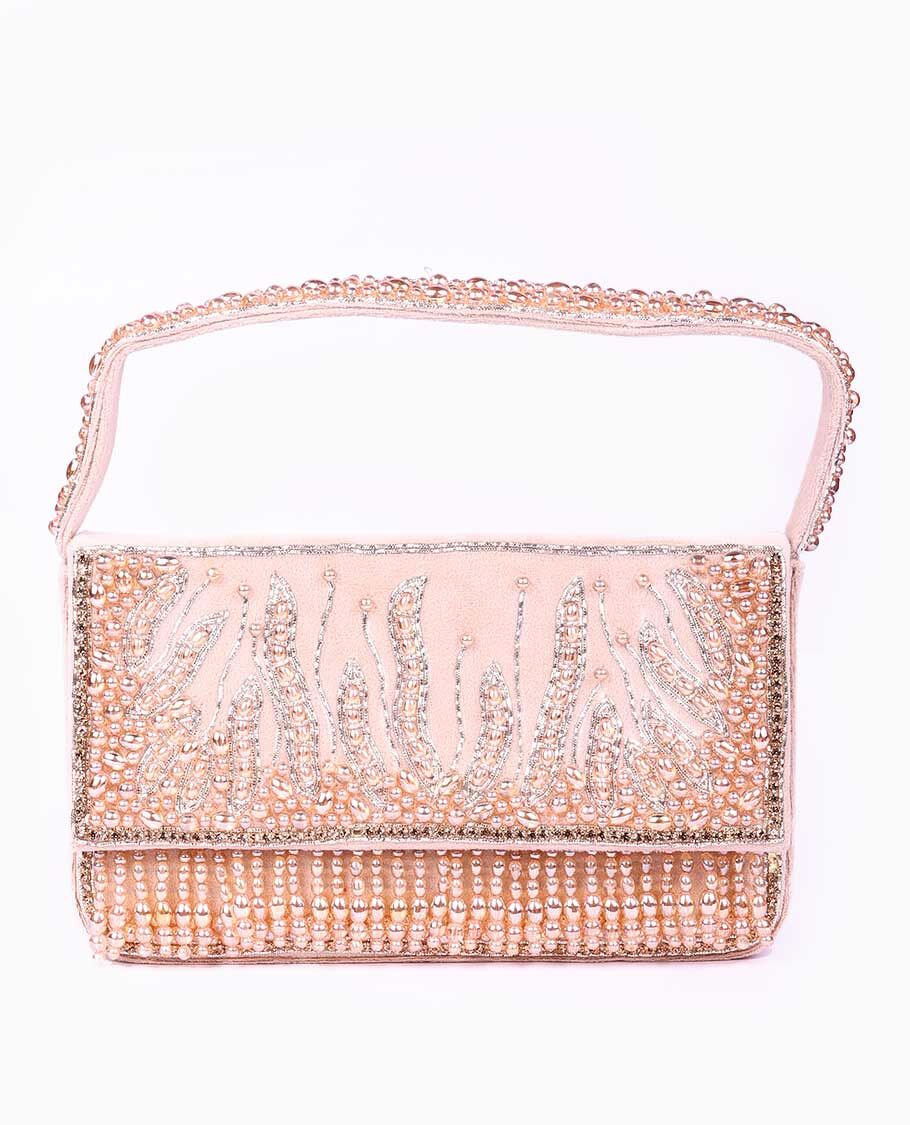 Buy Light Gold Naveli Embellish Clutch Online - RI.Ritu Kumar India Store  View