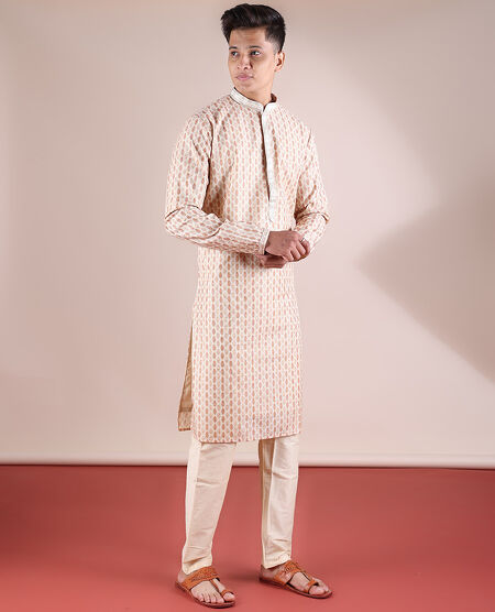 Buy Ivory Organic Cotton Embroidered Dori Kurta And Pant Set For Men by  Shwetanga Online at Aza Fashions.