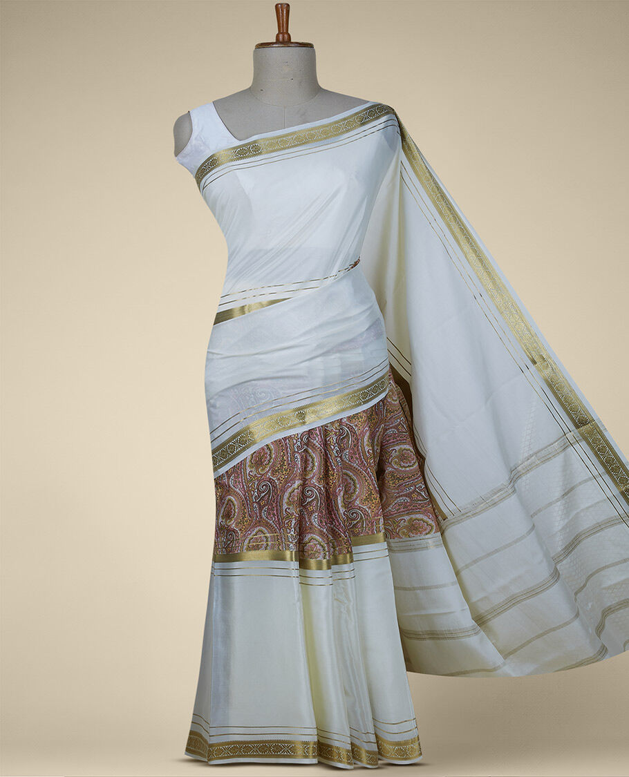 Pure mysore crepe silk saree – www.vannamayil.com