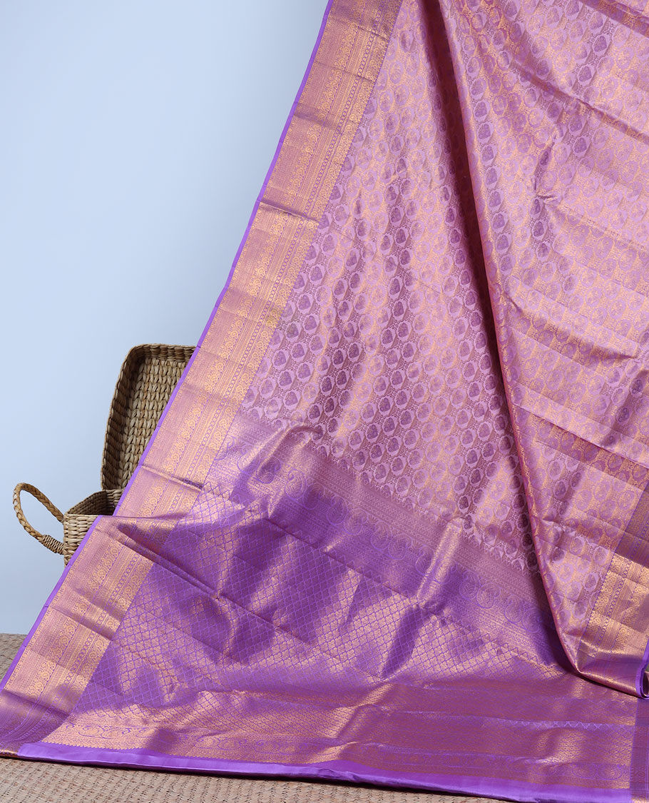 Lavender Kanjivaram Silk Saree – StylebyPanaaash