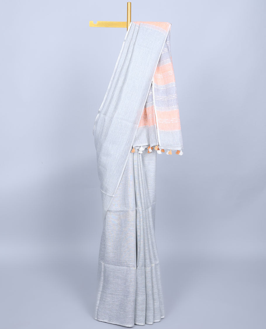 Buy Light Pink Linen Sarees Online Shopping for Woman & Girl – HATKE BRIDE